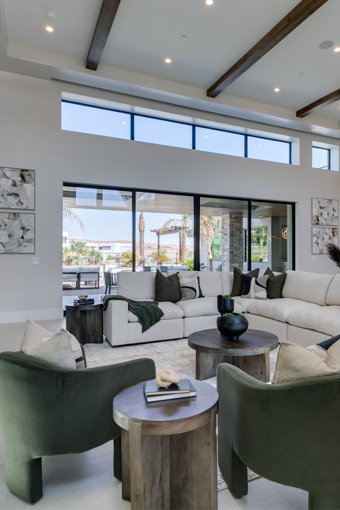 Luxury Home staging lake las vegas living room