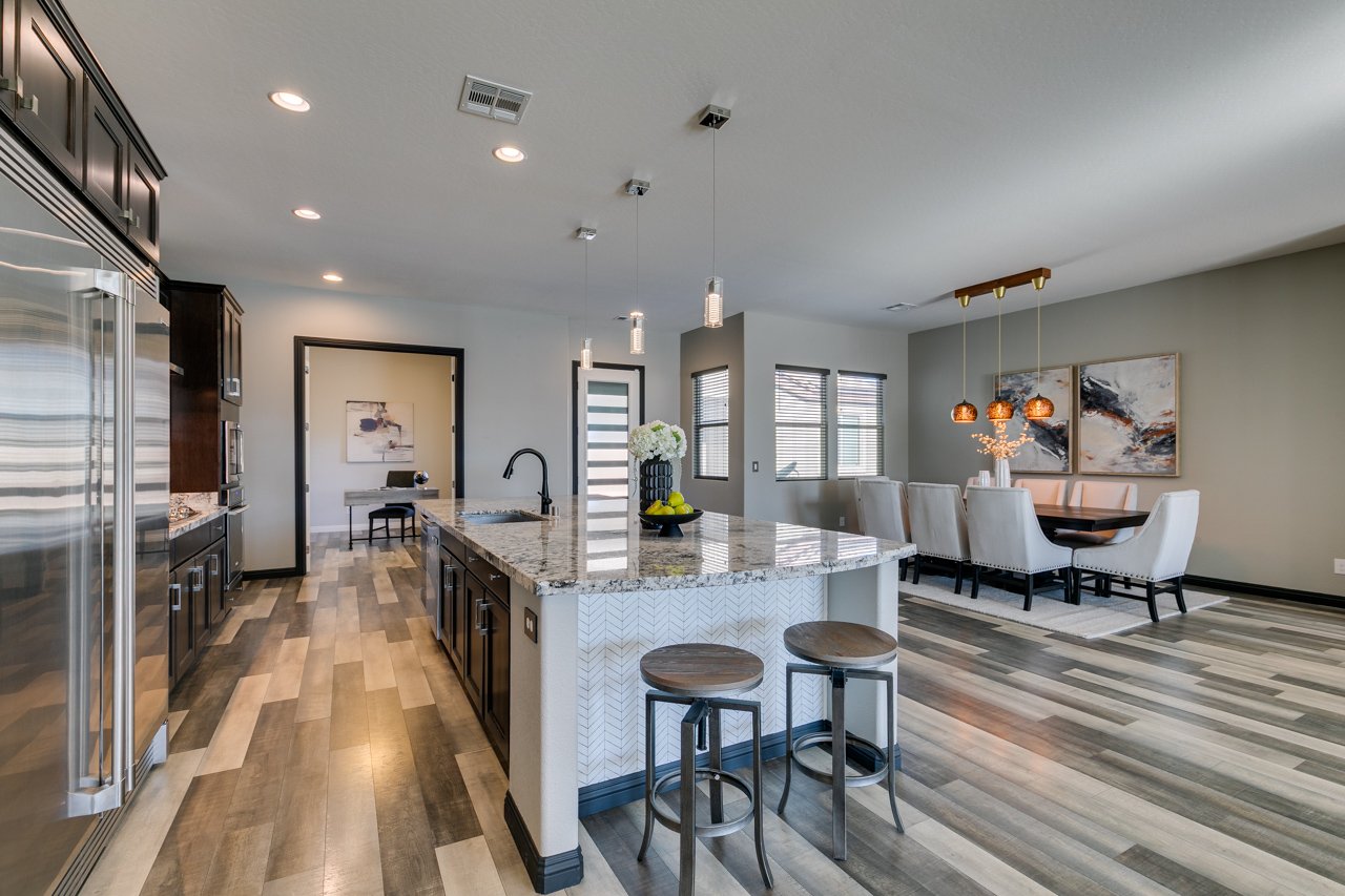 Las Vegas Home Staging Kitchen to Dining room Tropical After