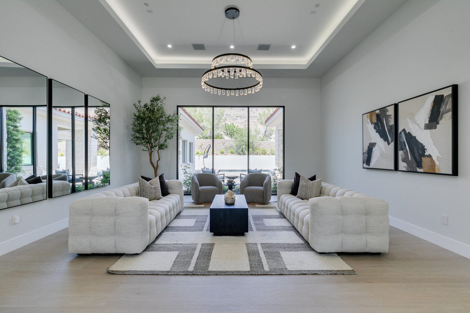 luxury-home-staging-ravenswood-livingroom-pool-views-new-construction-southern-las-vegas-staged-to-sell